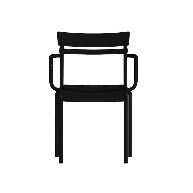 Modern Commercial Grade 2 Slat Indoor/Outdoor Steel Stack Chair