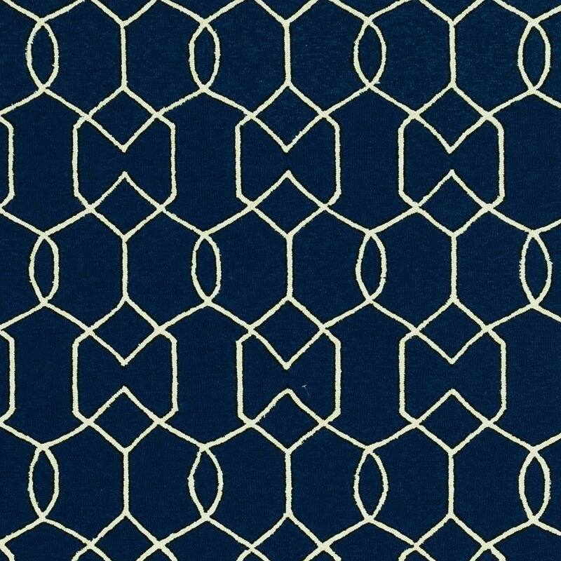 Lalo Sleek Geometric Weather Resistant Trendy Modern Hand-Woven Outdoor Rug - 7' X 10'