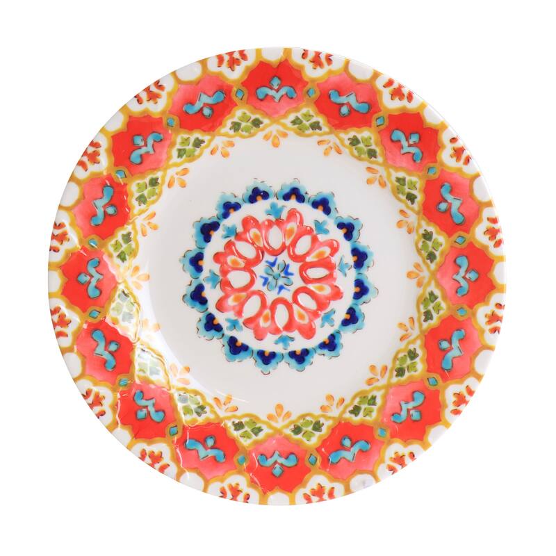 Laurie Gates California Designs Tamayo 12 Piece Melamine Dinnerware Set in Multi-Color - 12 Piece