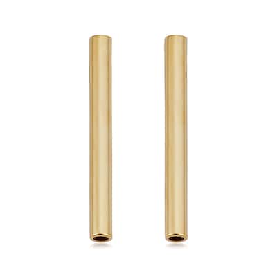 14k Yellow Gold Tube Post Earrings