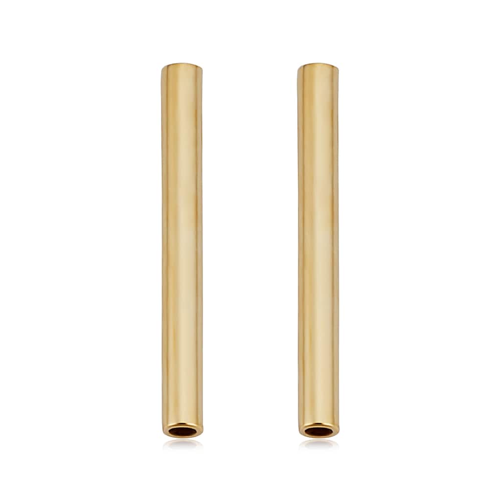 14k Yellow Gold Tube Post Earrings