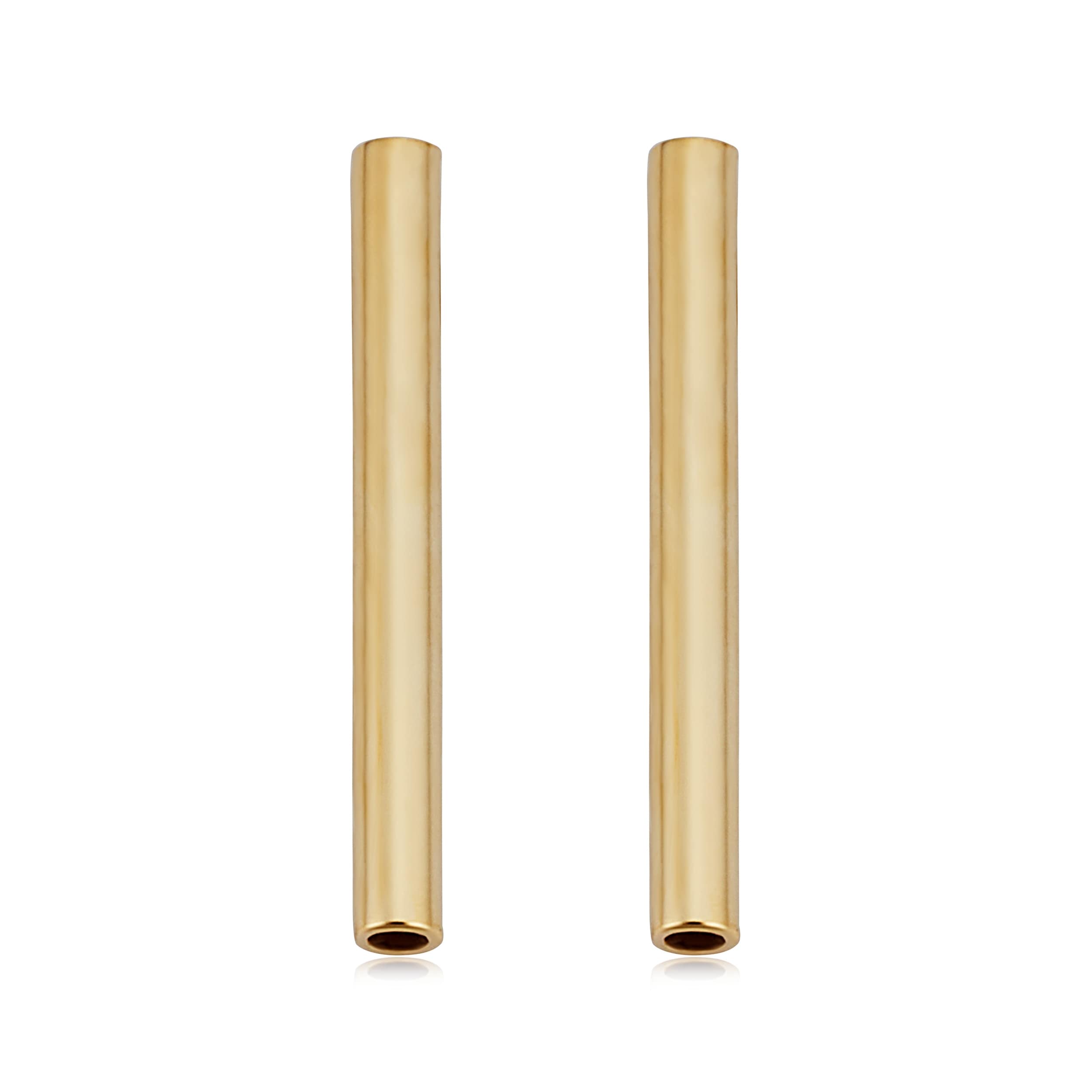 Au Naturale 14k Yellow Gold Tube Post Earrings