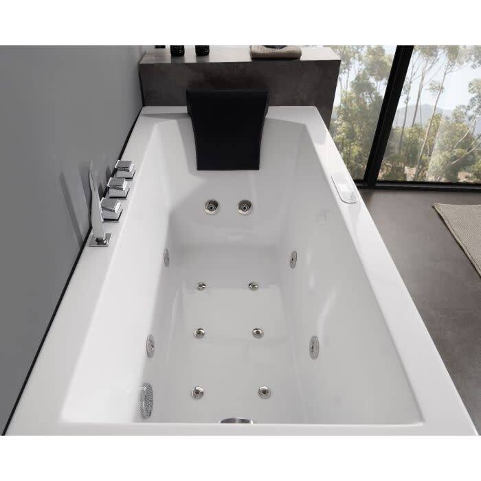Eago 59" Three Wall Alcove Acrylic Whirlpool Tub with Left Drain,