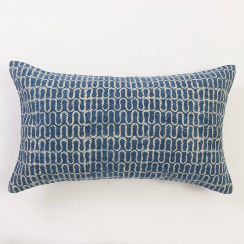 Leena Pillow, Long Bolster - Blue