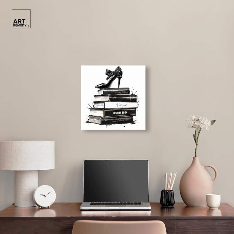 Classic Book Stack Canvas by Art Remedy, Gallery Wrapped