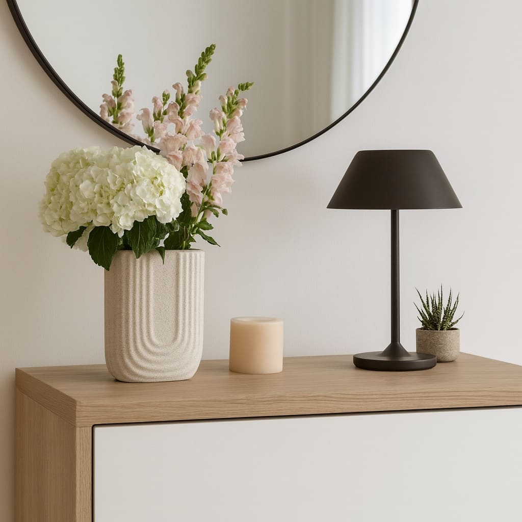 Rectangular Speckled Sand Upside Down Arch Vase - Ivory, 8"