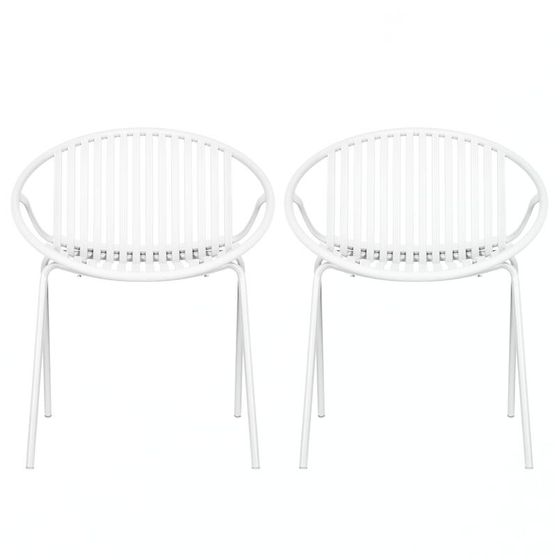 Patio Dining Chairs Stackable Chairs(Set of 2)