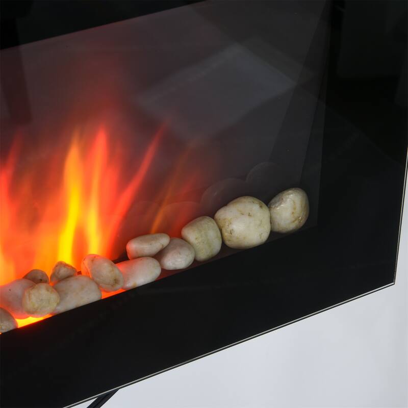 Electric Wall-Mounted Fireplace with Flame Effect