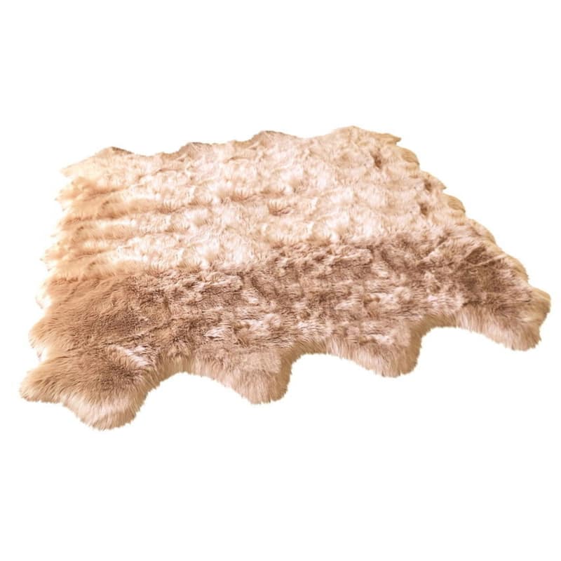 Ovella Home Premium Luxurious Faux Sheepskin 8-Pelt Plush Shag Area Rug - 6' x 8' - 6' x 8'