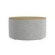 preview thumbnail 52 of 59, HomePop Round Storage Ottoman table with Wood Top