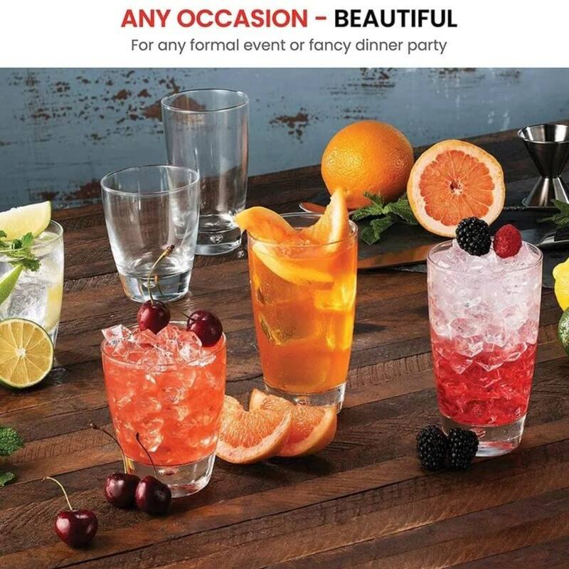 Bormioli Rocco Set of 12 Luna Tumbler Beverage Glasses