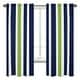 preview thumbnail 1 of 3, Sweet Jojo Designs Striped Navy Blue/Lime Green/ White Window Curtain Panel Pair