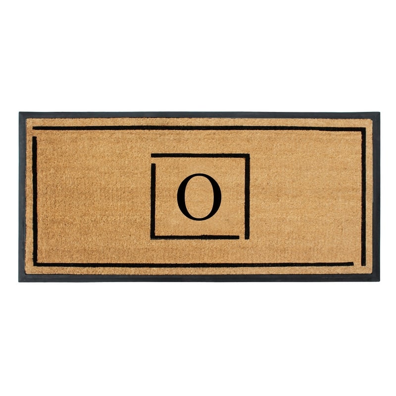 A1HC- Designer Hand-Crafted Rubber Coir Molded Double/Single Door Mat Monogrammed, Perfect and More Functional Size 24x48 Inch
