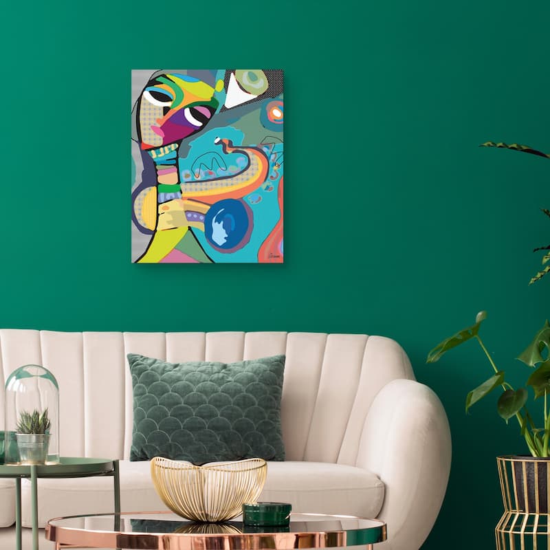 Music Saxist by Michele Glennon Canvas Art Print