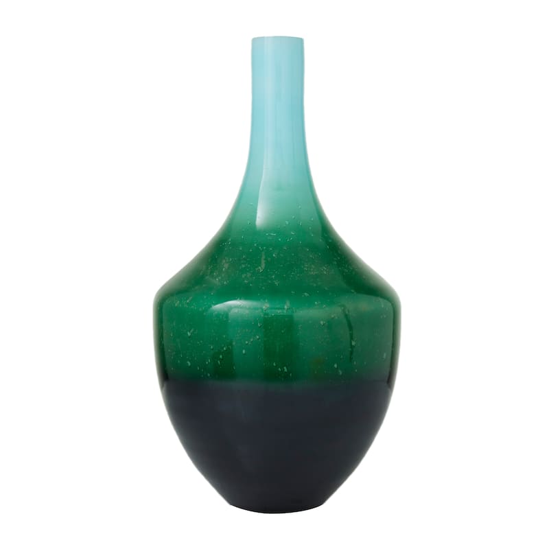 Green Glass Ombre Decorative Vase