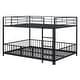 preview thumbnail 8 of 70, Metal Bunk Bed with Slide and Door, Twin Over Twin/Full Over Full Low Bunk Bedframe with Fence Guardrails and Ladder for 2 Kids