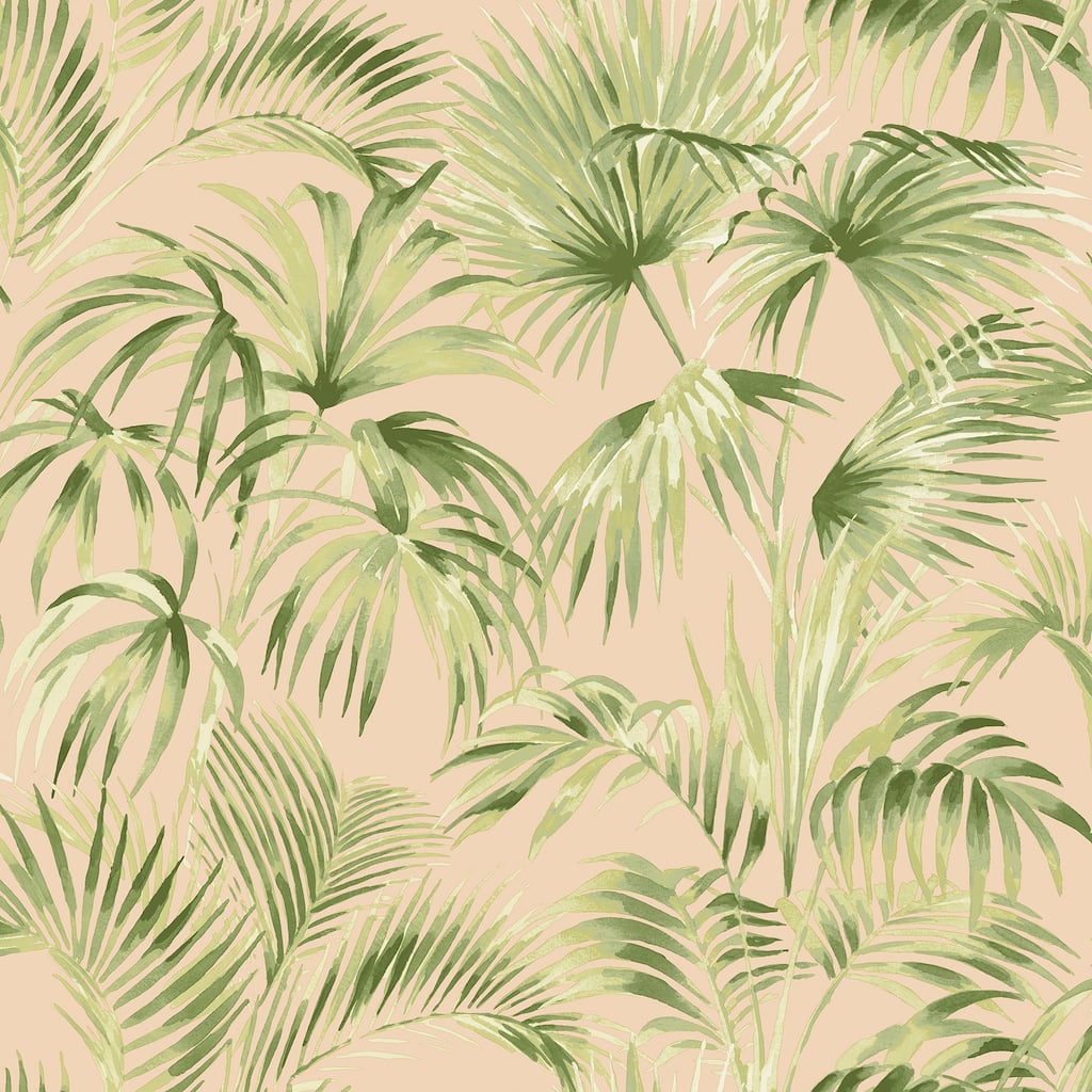Chesapeake Manaus Peach Palm Frond Wallpaper