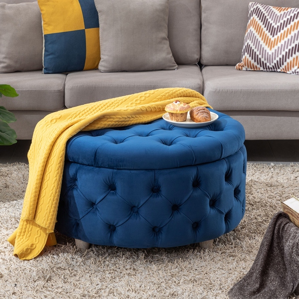 Ottoman storage velvet discount