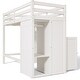 preview thumbnail 17 of 18, White Twin Size Loft Bed with Wardrobe, Storage Shelves and Ladder for Kids, Boys and Girls