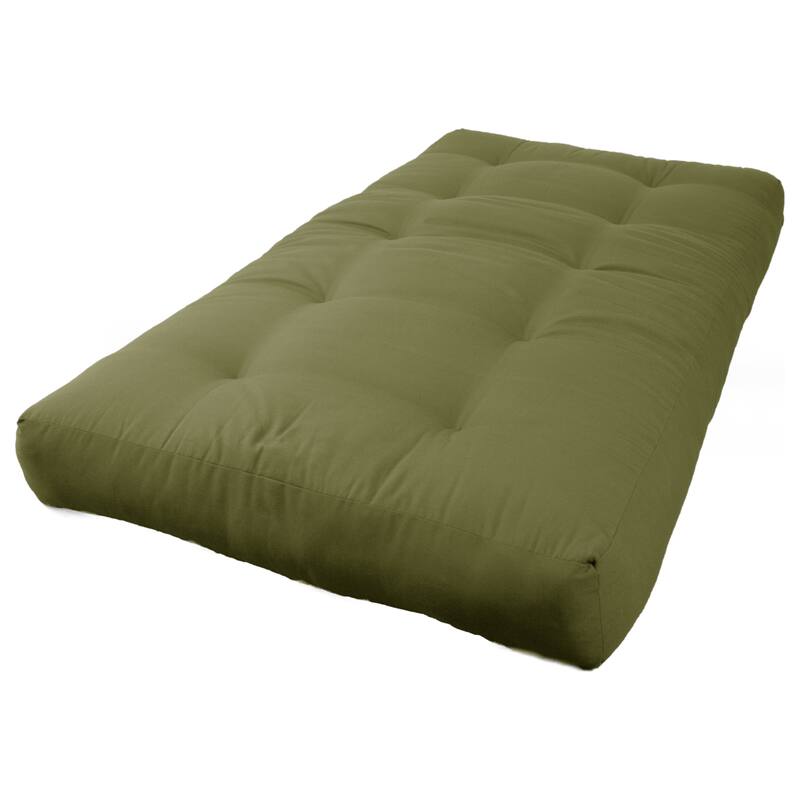 7-inch Thick Twill Futon Mattress (Twin, Full, or Queen) - Sage - Twin