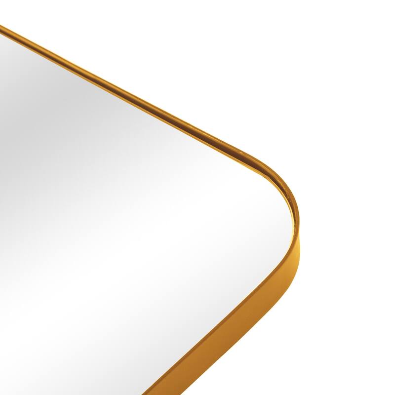 HomeRoots 32" Gold Iron Tilting Framed Accent Mirror - 23.00 in. x 32.00 in. x 0.98 in.