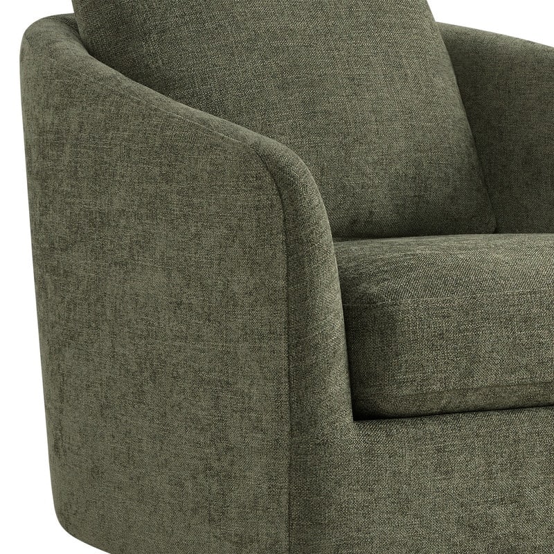 Spruce & Spring Classic Swivel Club Accent Chair with Back Cushion & Solid Wood Frame