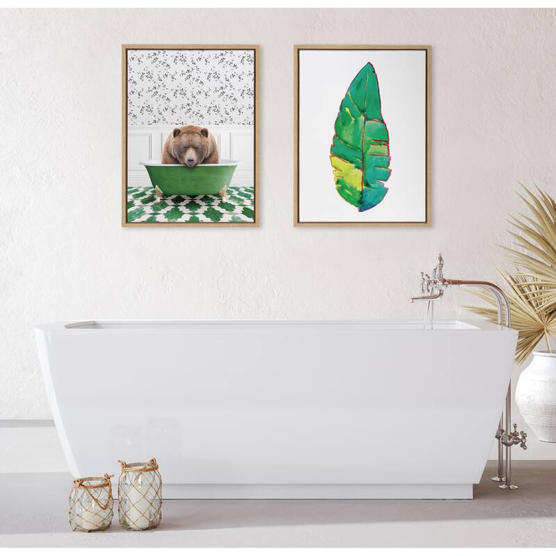 Kate and Laurel Sylvie Big Bear In Eclectic Bath Canvas by Amy Peterson