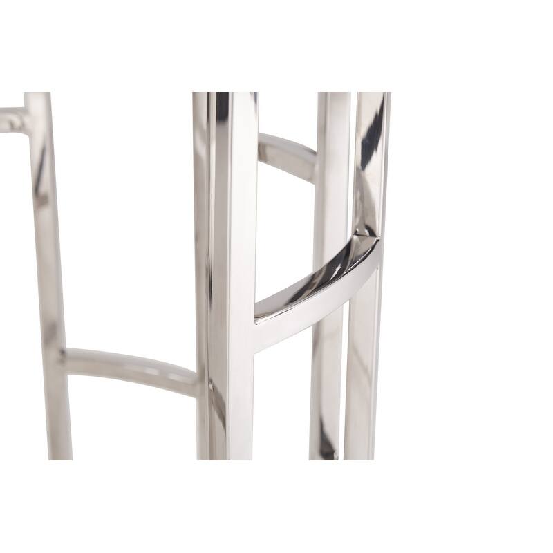 Modrest Silvan Modern Marble & Stainless Steel End Table