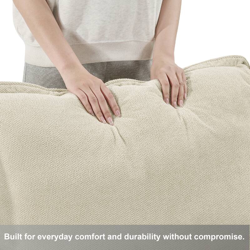 L-Shaped Modular Sectional Sofa with Movable Ottoman, Comfy Corduroy Upholstered 3 Seater Sofa, Lounge Sofa with Side Pockets