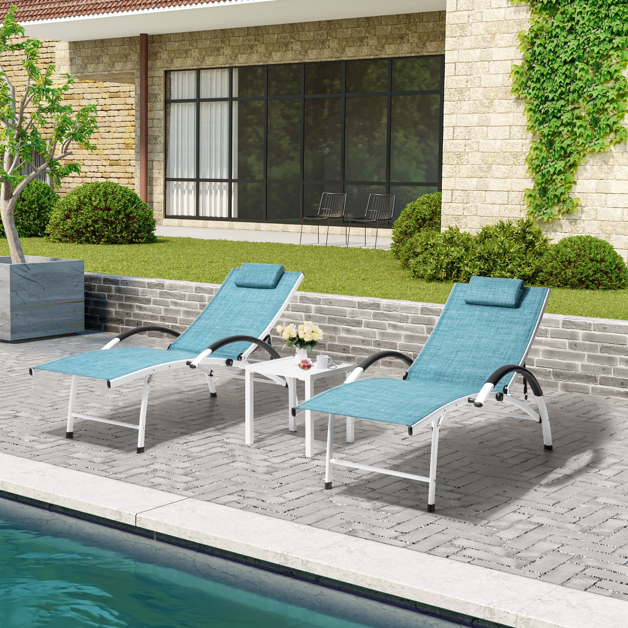 Aluminum Folding Outdoor Chaise Lounges Bed Bath Beyond
