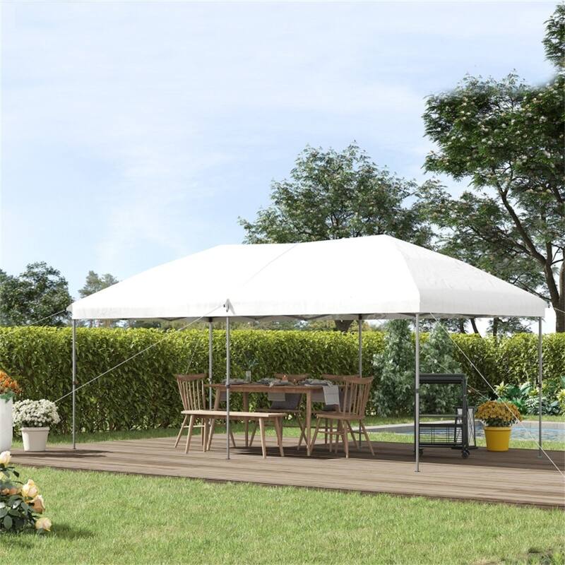 Pop-Up Canopy Tent with Steel Frame and Adjustable Slant Legs - 230.25” L x 116.25” W x 106.25” H