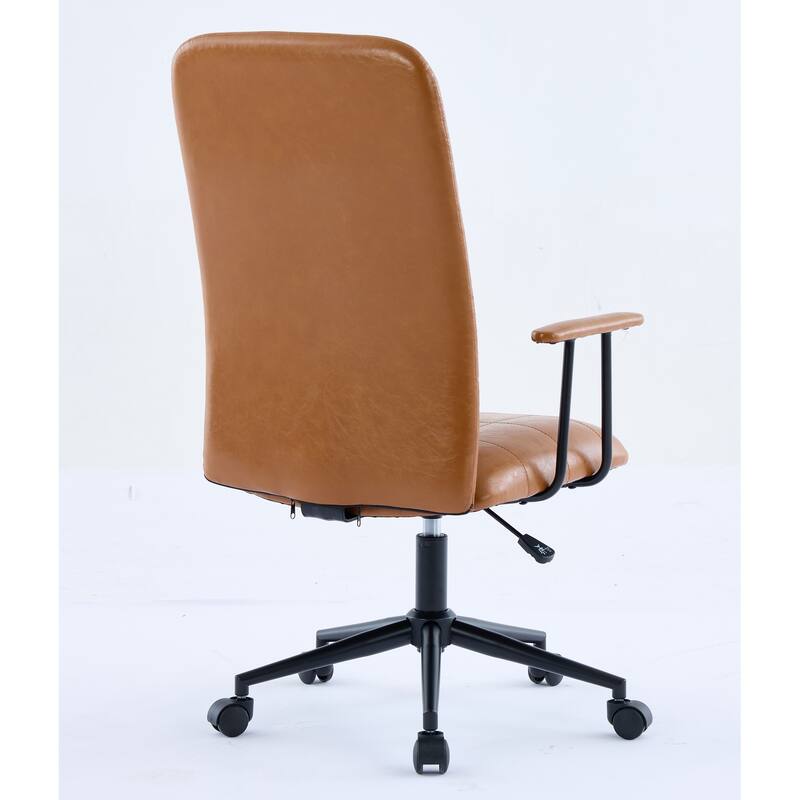 PU leather office chair, with armrest, high backrest, soft foam seating, 360 degree swivel, adjustable gaslift