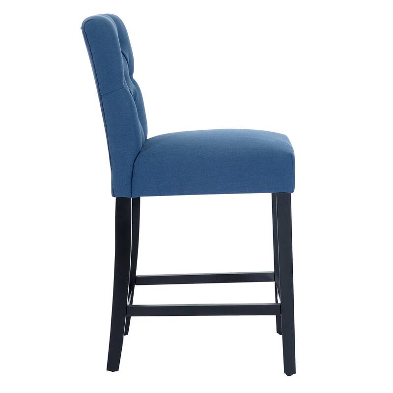 Carter 24" Classic Button Tufted Counter Stool (Set of 2)