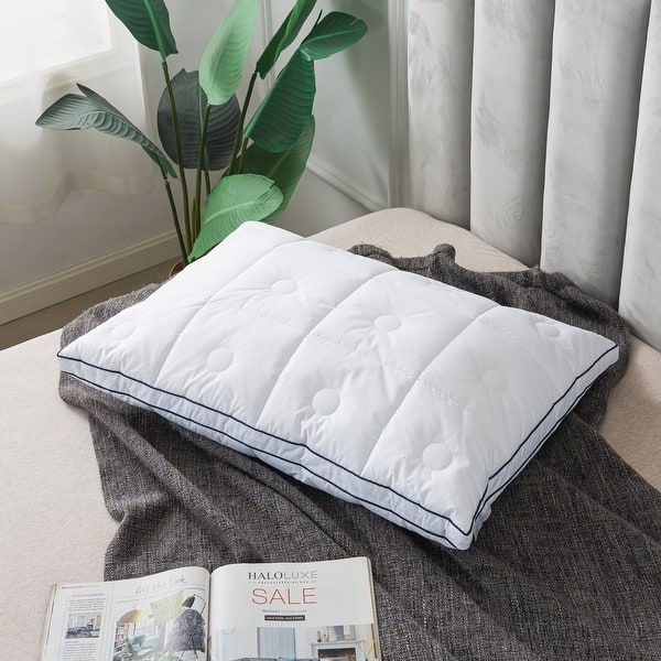 Royal Velvet Gel Fiber Quilted Surround Pillow White On Sale Bed