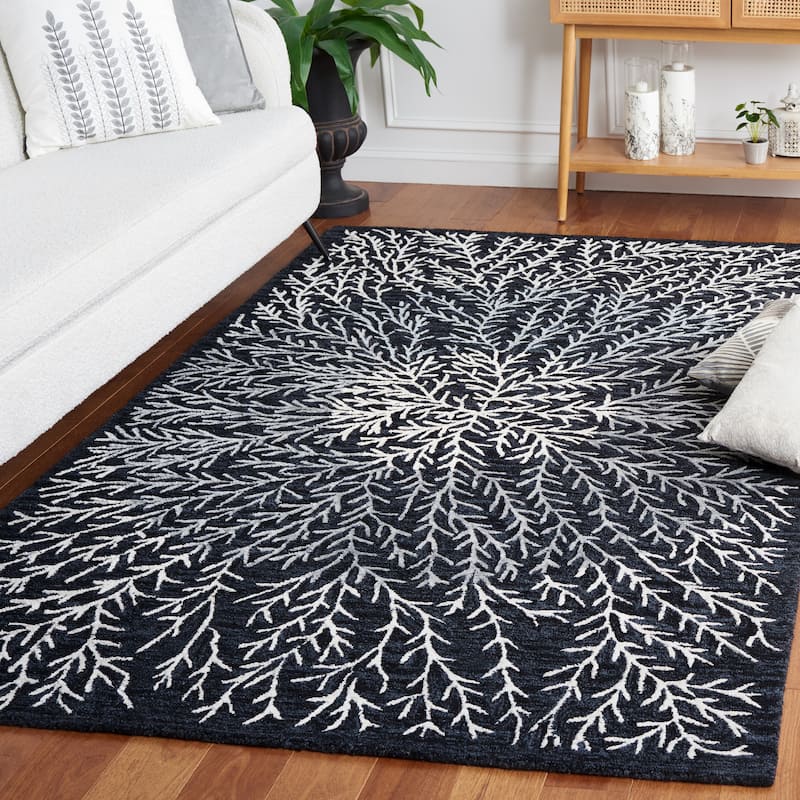 SAFAVIEH Handmade Soho Alessandra Modern Wool Rug - 8' x 10' - Black/Ivory