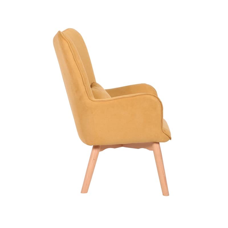 Porthos Home Panya Fabric Accent Chair with Pillow, Rubberwood Legs