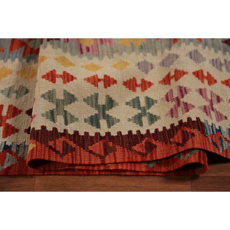 Kilim Oriental Large Rug Flatweave Tribal Wool Carpet - 9'10"x 16'3"