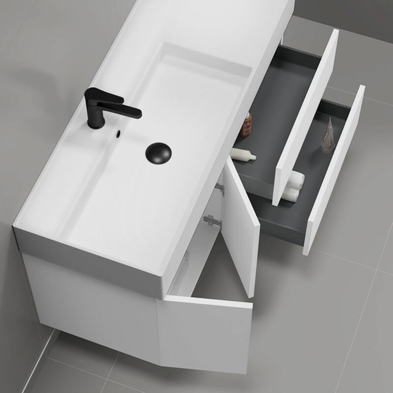 Nameeks Block-4818-W Block 48" Wall Mounted Single Basin Vanity Set