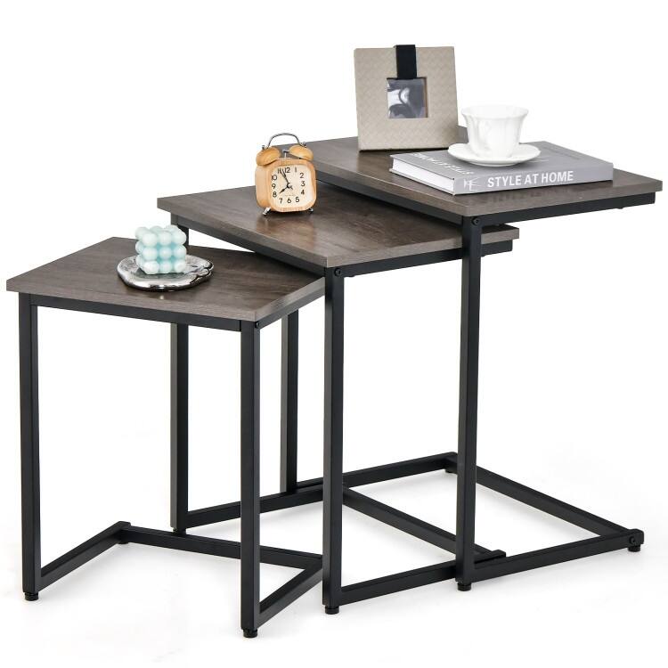3 Pieces Multifunctional Coffee End Table Set - 20" x 14" x 22" (L x W x H)
