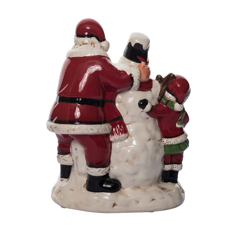 Transpac 11 in. Holiday Santa Child Snowman with Music