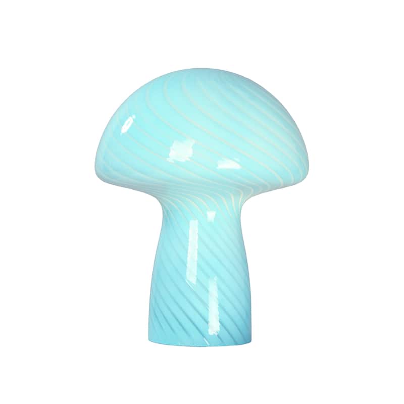 Modern Glass Mushroom Novelty Table Lamp with Stripes