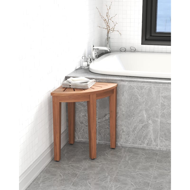 The Original Kai Corner Teak Shower Bench