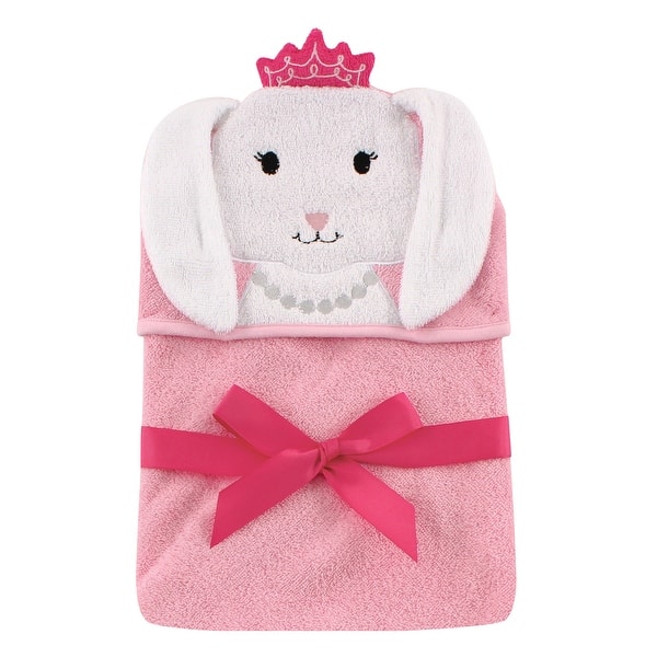 slide 1 of 1, Hudson Baby Infant Girl Cotton Animal Face Hooded Towel, Princess Bunny, One Size - Princess Bunny - One Size One Size - Princess Bunny