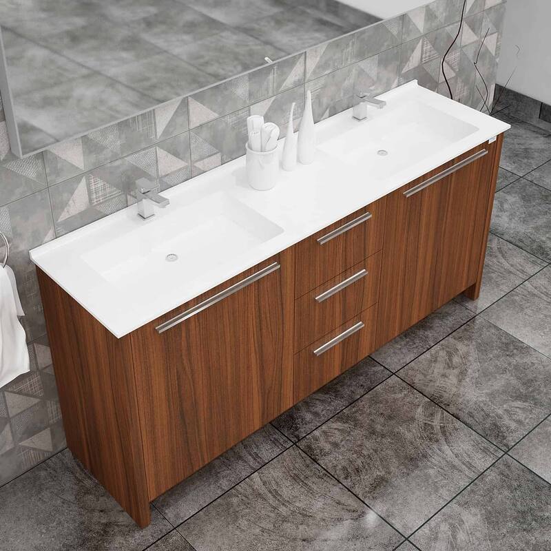 Nona 71" Double Sink Freestanding Bathroom Vanity Set