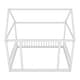 preview thumbnail 30 of 28, Full Size Floor Wooden Bed with House Frame & Safety Guardrails