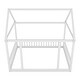 preview thumbnail 21 of 37, Full Size Floor Wooden House Bed with House Roof Frame and Safety Guardrails For Home