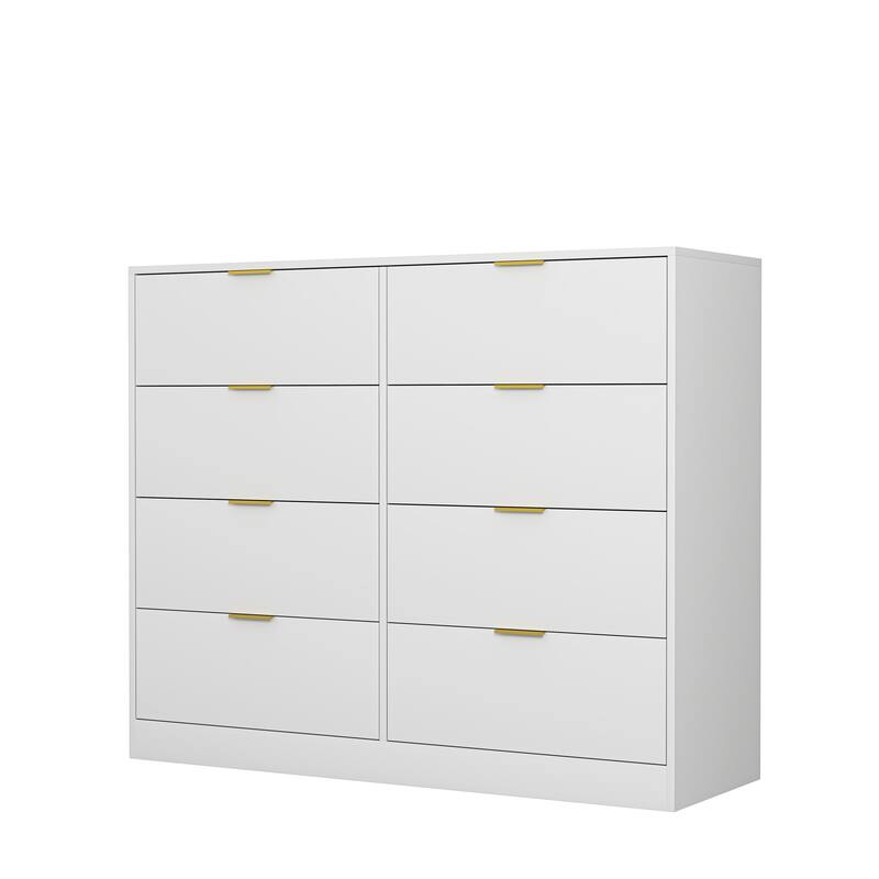 8 Drawers Dresser for Bedroom, Wood Bedroom Dresser Modern Drawer Chest, 8 Chest of Drawer, Tall Dresser for Closet