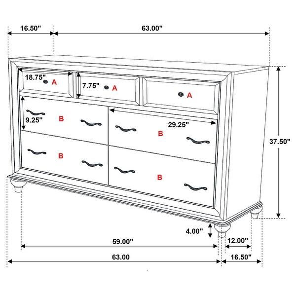 dimension image slide 21 of 26, Barzini Upholstered Bedroom Set White with Wingback Headboard