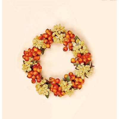 3.5" Berry Candle Ring, Autumn, Set of 2 - 6"