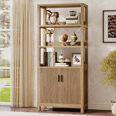70.9 Inch Tall Bookcase with Storage for Living Room/Home Office - 13.78" D x 31.5" W x 70.9" H